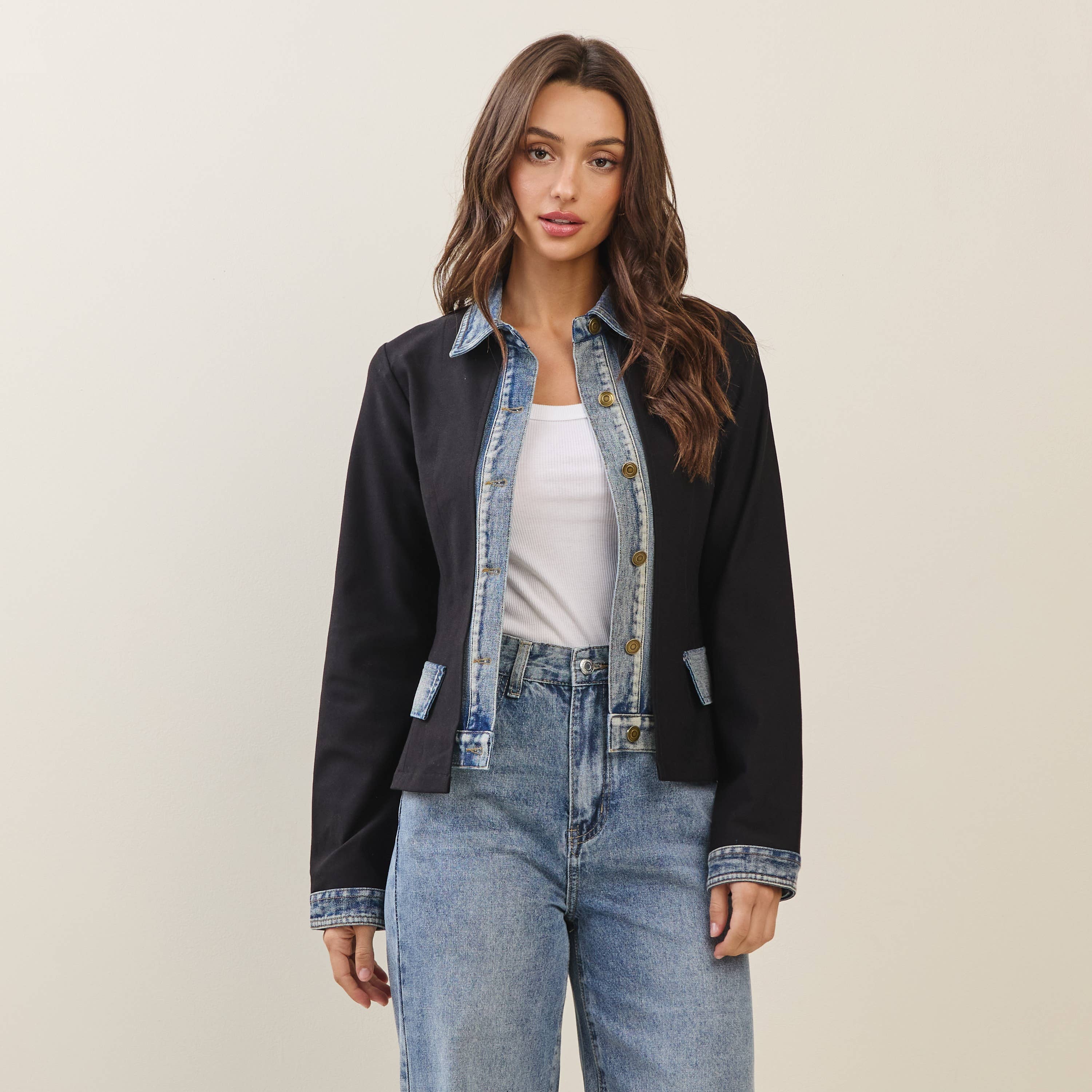 Denim Trim Blazer