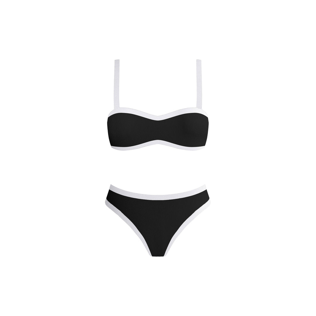 Wandering in Paris Bikini Set (Black)