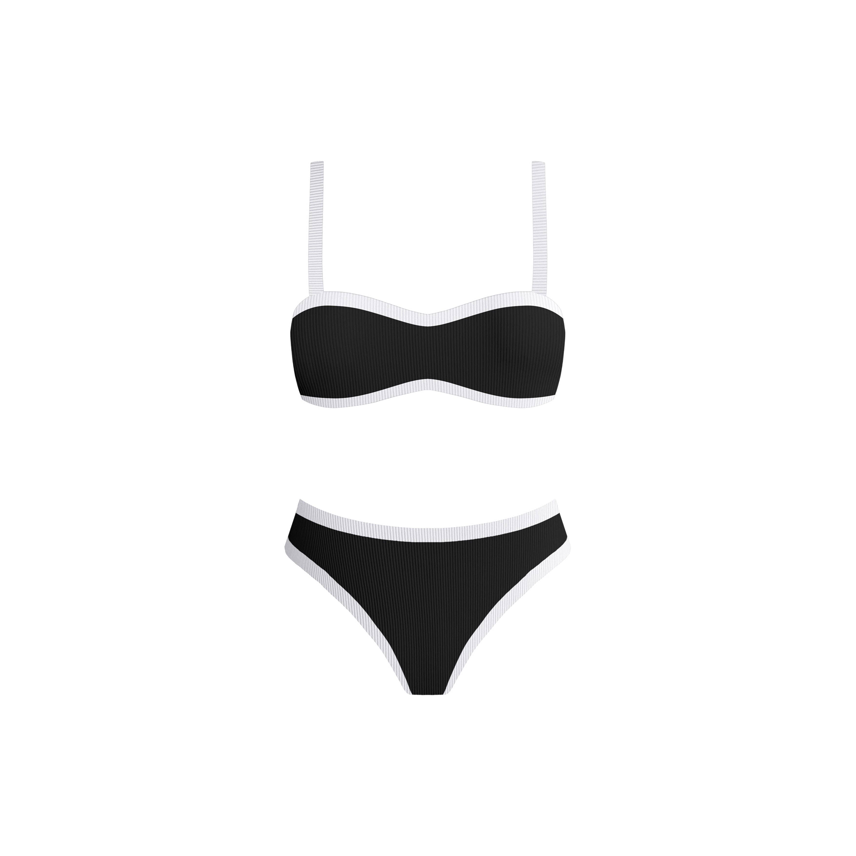Wandering in Paris Bikini Set (Black)