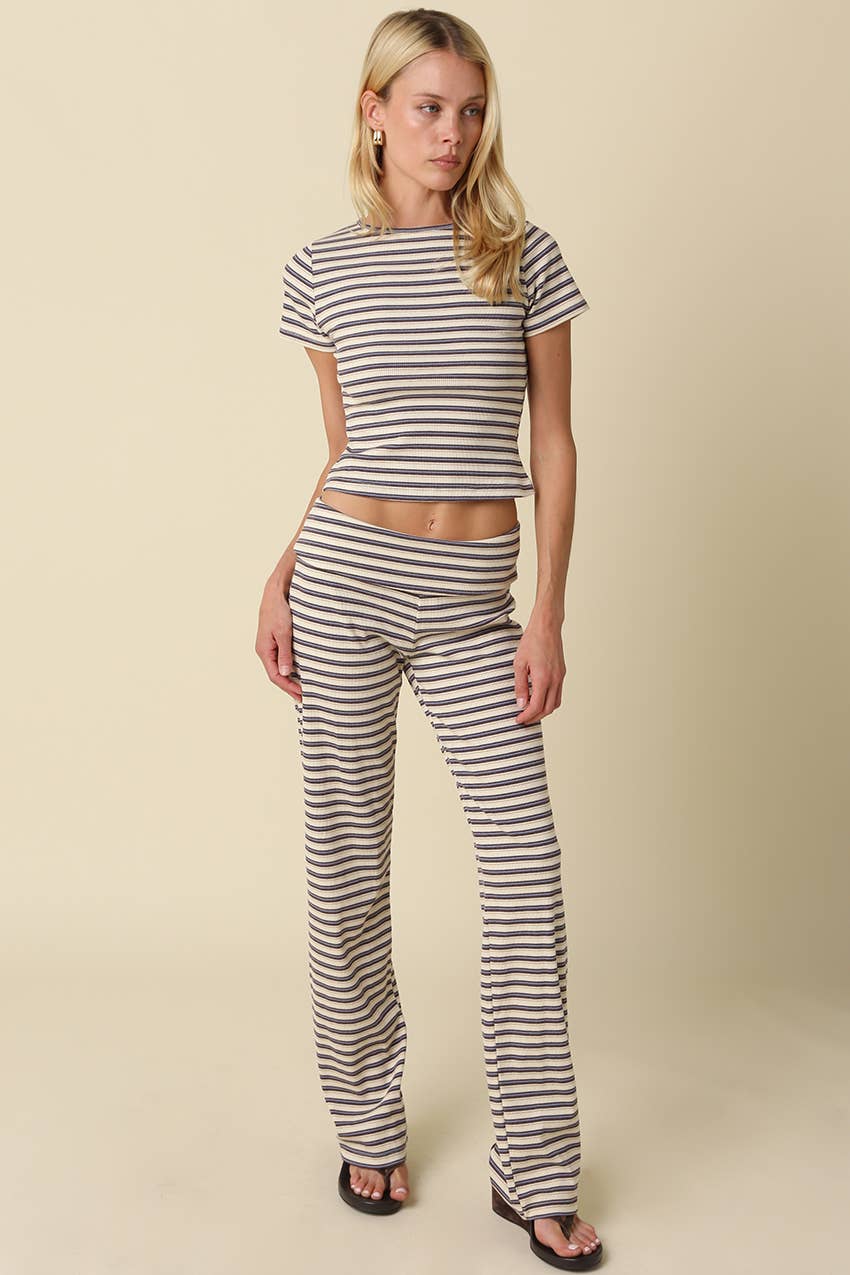 Clover Stripe Knit Pants Set