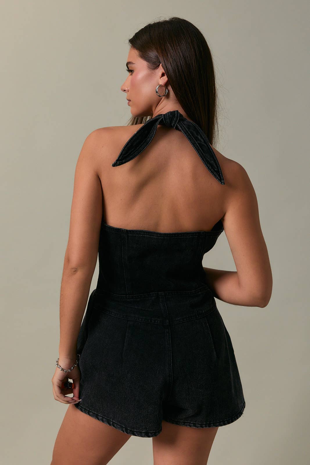 Soho Denim Halter Top Romper
