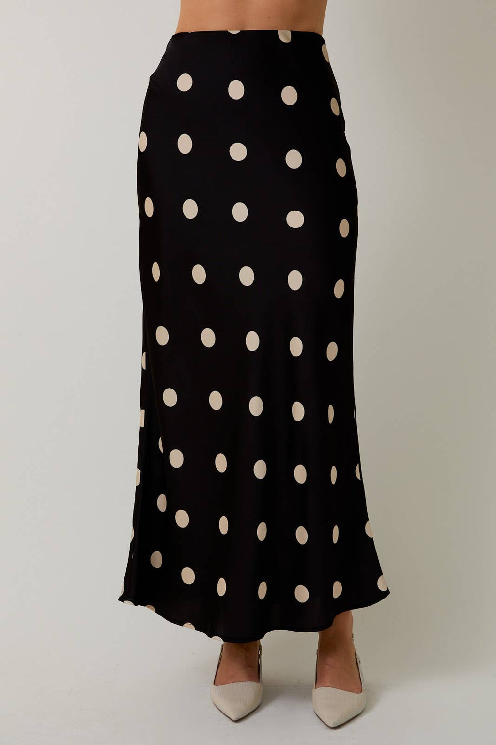 Sally Polka Dot Satin Skirt