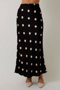 Sally Polka Dot Satin Skirt