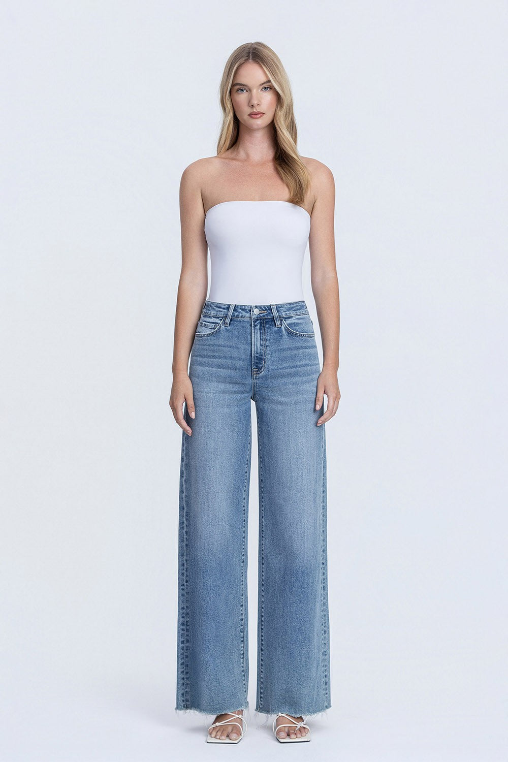 Raw Hem High Rise Jeans