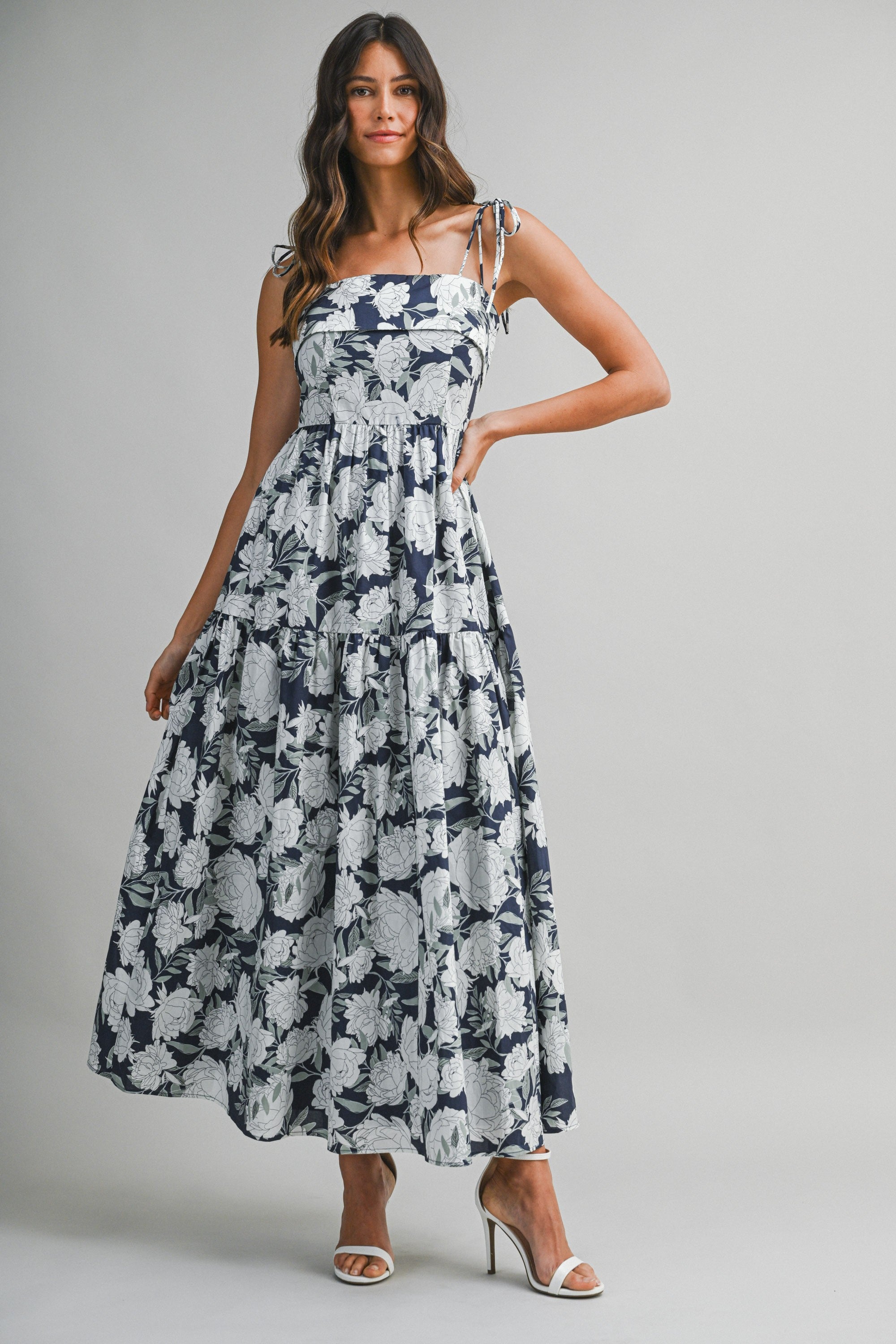 Navy Floral Dress