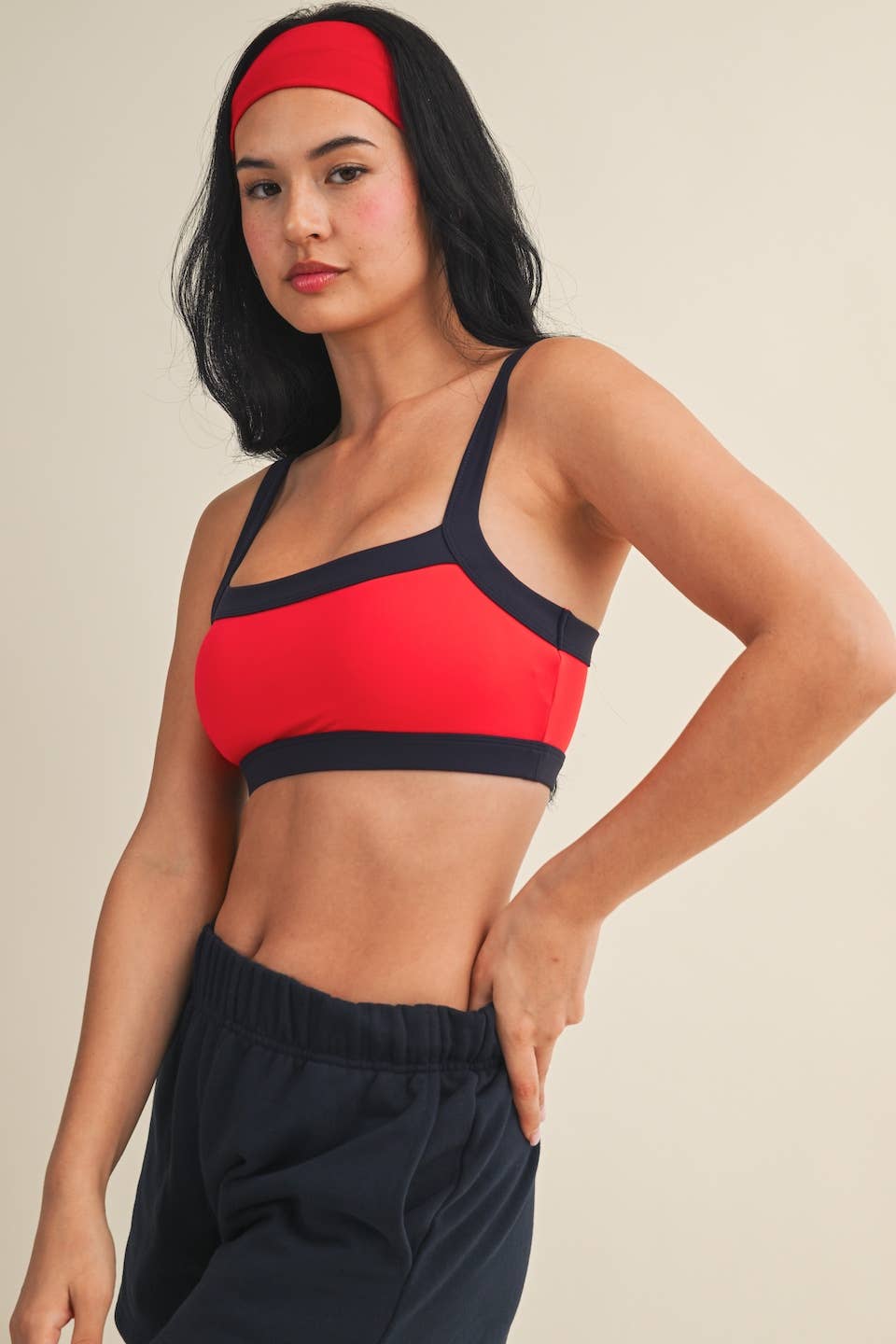 Contrast Block Sports Bra