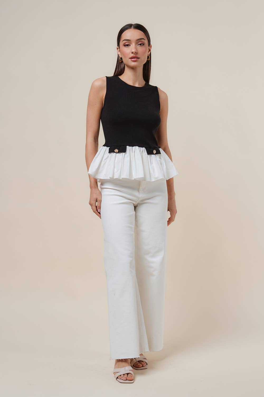 Poplin Sweater Knit Top