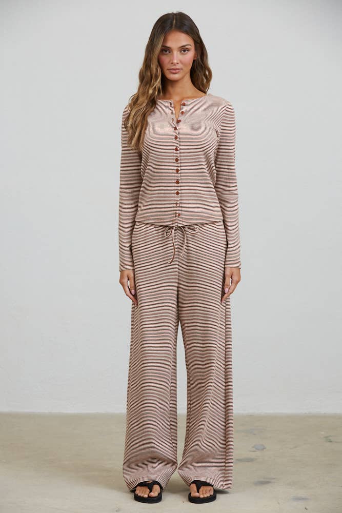 The Mocha Stripe Lounge Set