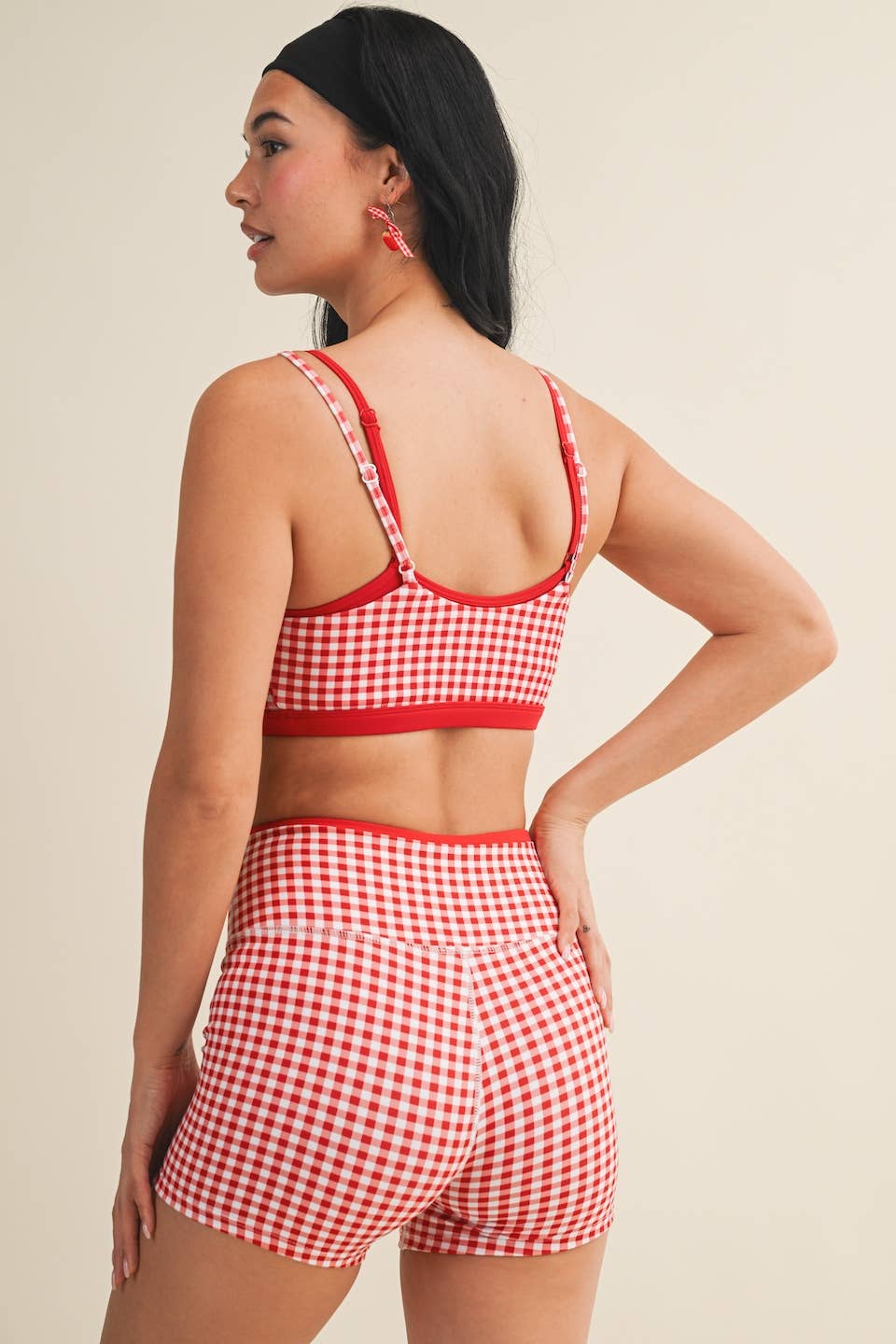 Gingham Double Layered Sports Bra