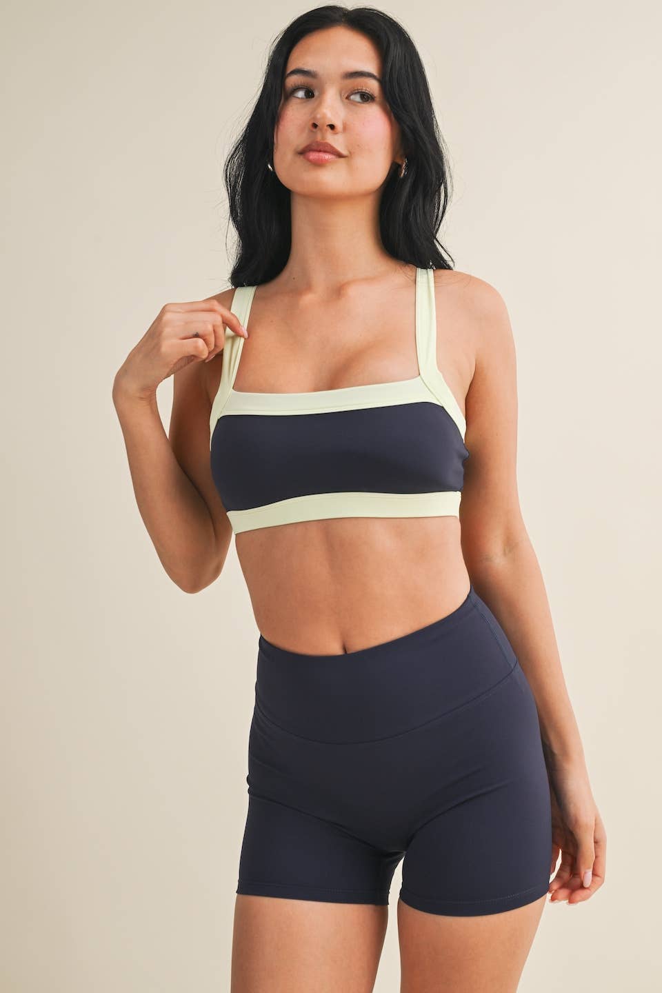 Contrast Block Sports Bra