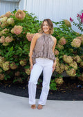 Chrissie Stripe Halter Ruffle Top