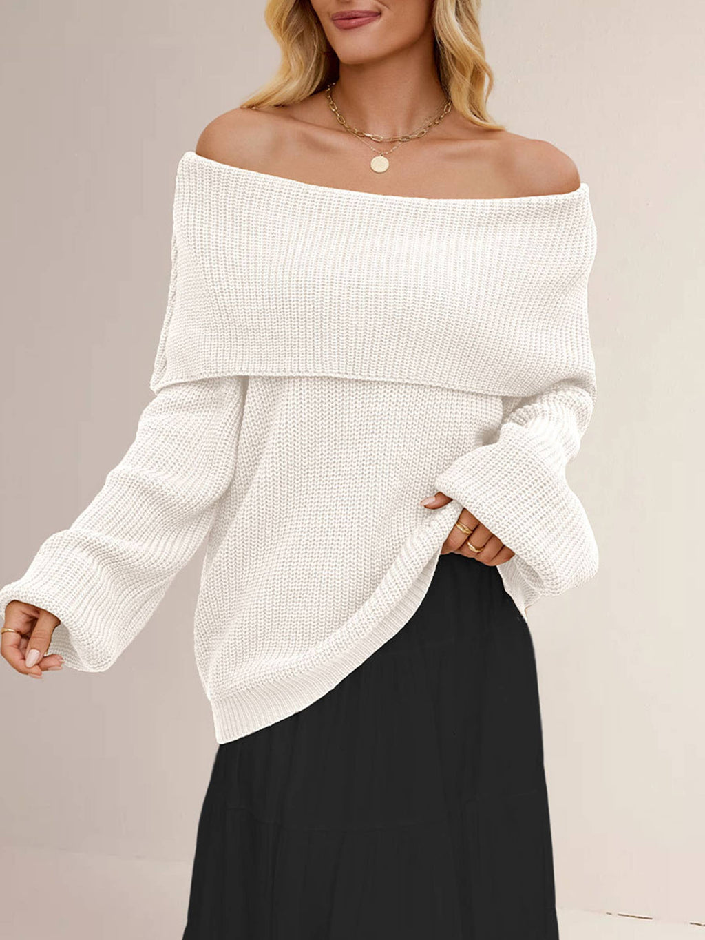 Hailey Off The Shoulder Pullover Sweater