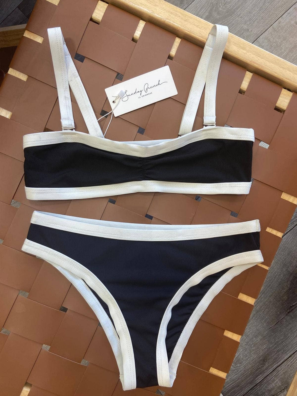 Wandering in Paris Bikini Set (Black)