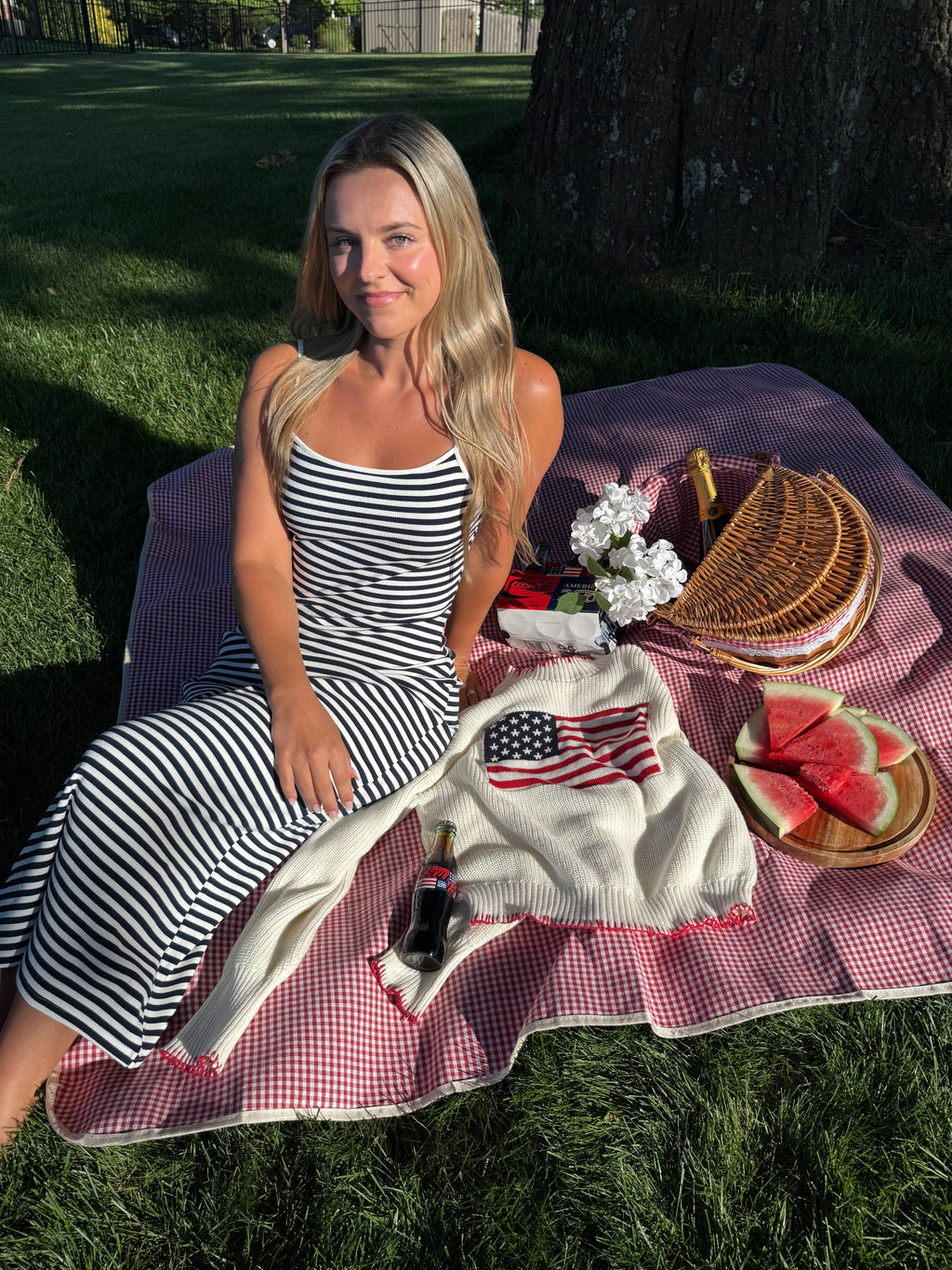 Navy Stripe Maxi Dress