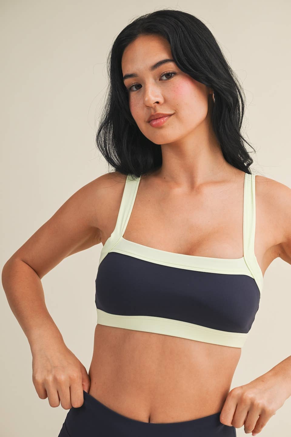 Contrast Block Sports Bra