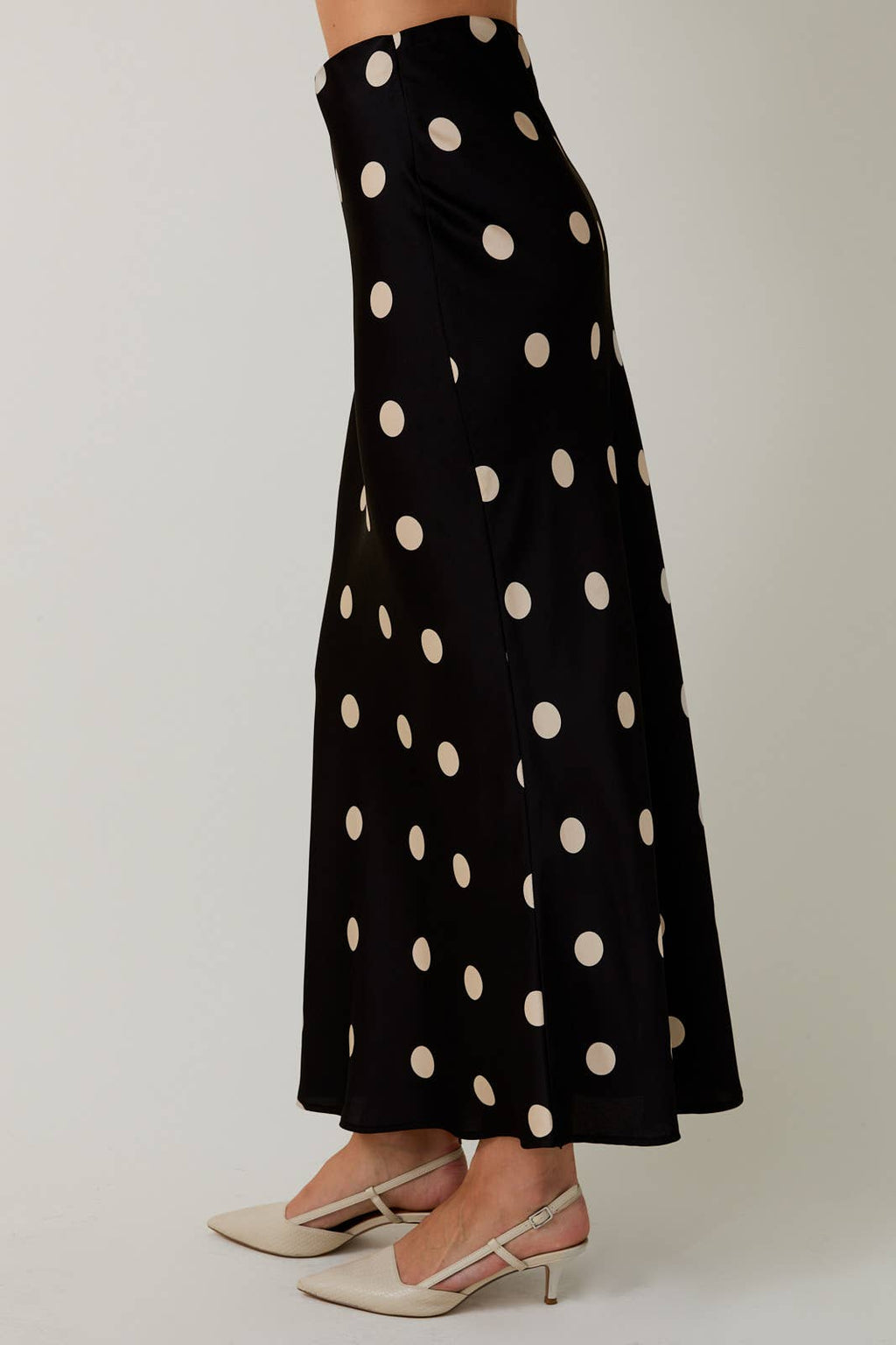 Sally Polka Dot Satin Skirt