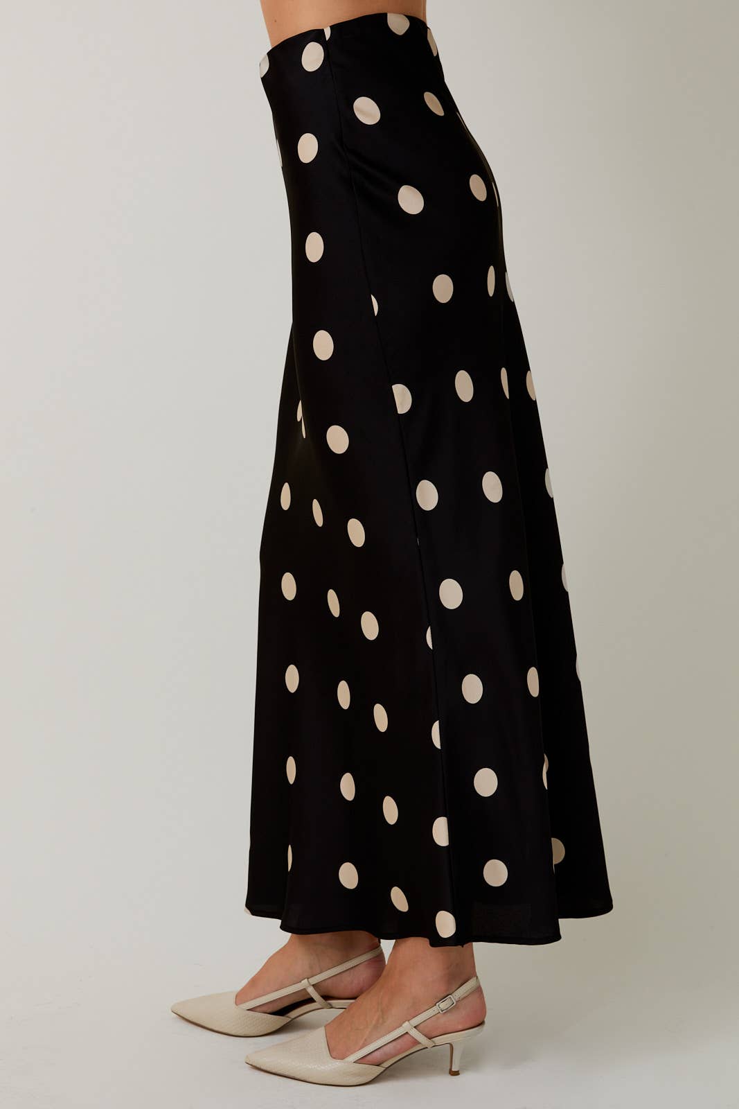 Sally Polka Dot Satin Skirt