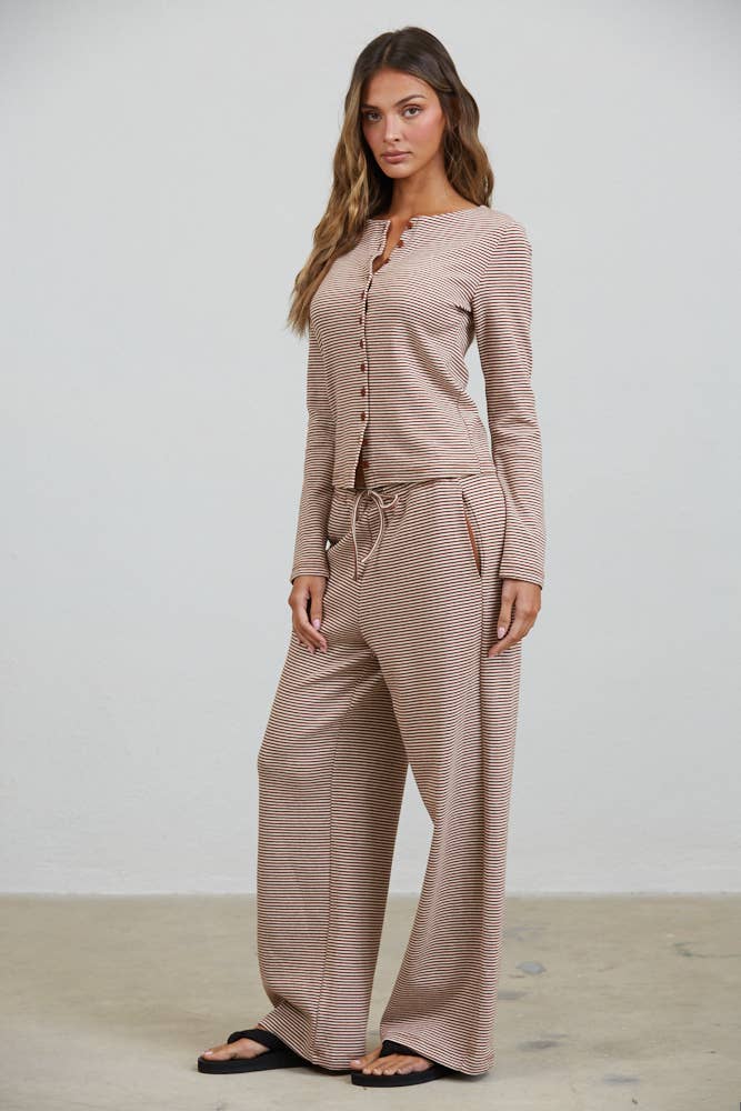 The Mocha Stripe Lounge Set