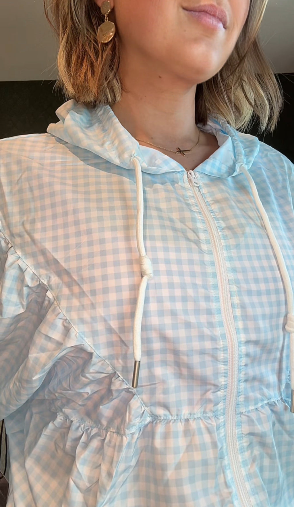 Gingham Print Lightweight Jacket