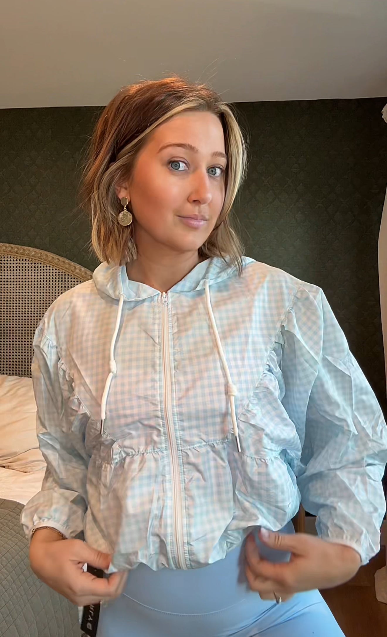 Gingham Print Lightweight Jacket