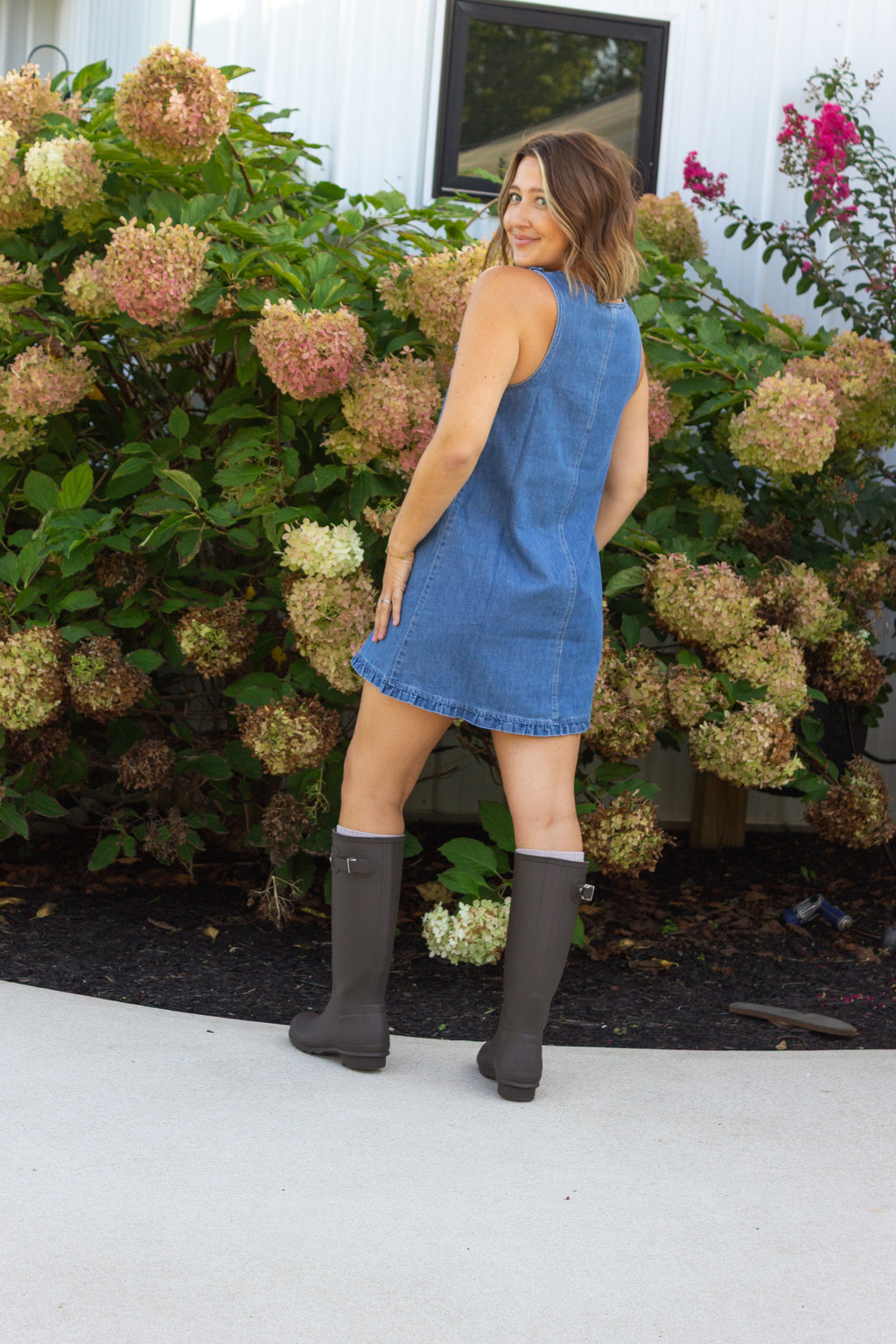 Sally Ruffle Denim Dress