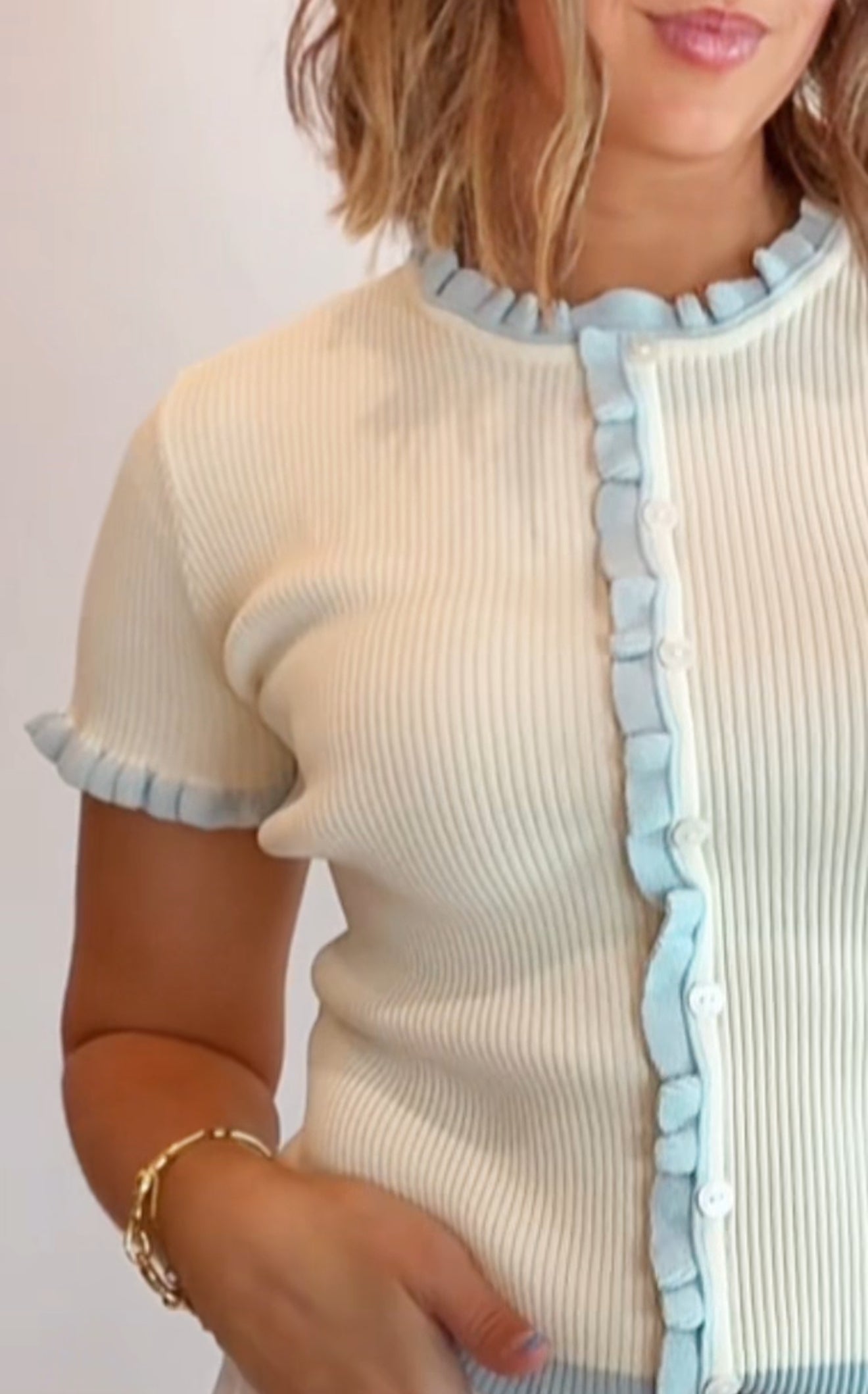 Coastal Carolina Ruffle Knit Top