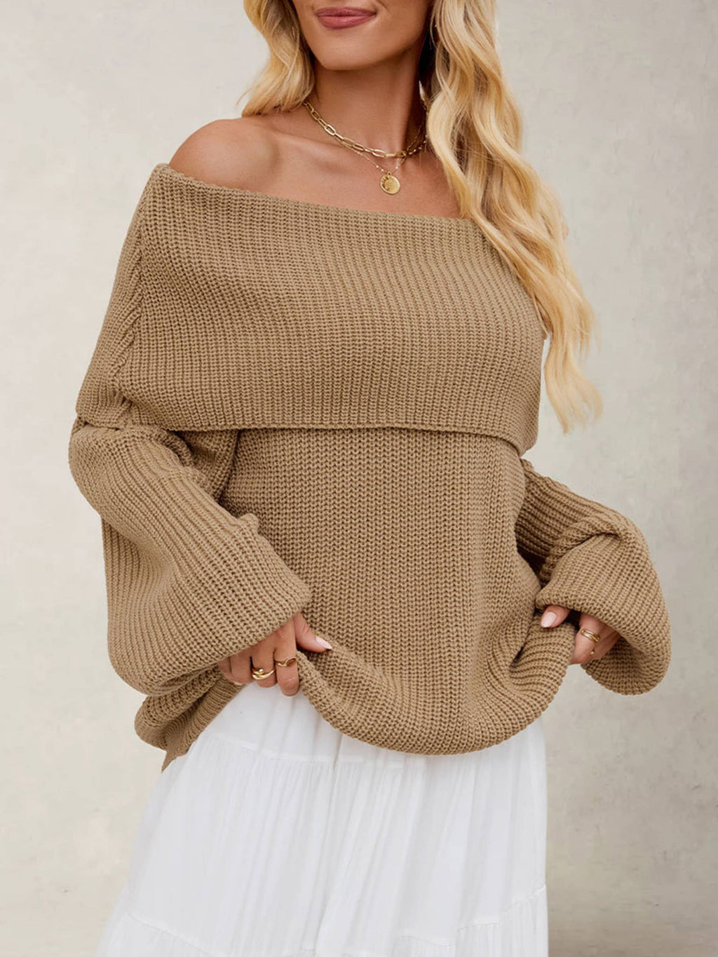 Hailey Off The Shoulder Pullover Sweater
