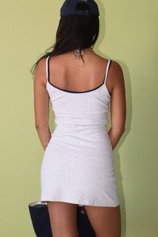 Contrast Strap Mini Dress