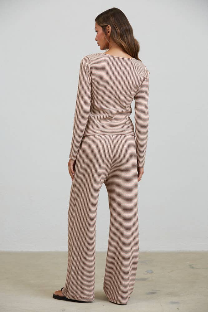 The Mocha Stripe Lounge Set