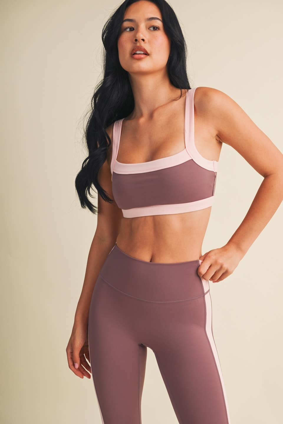 Contrast Block Sports Bra