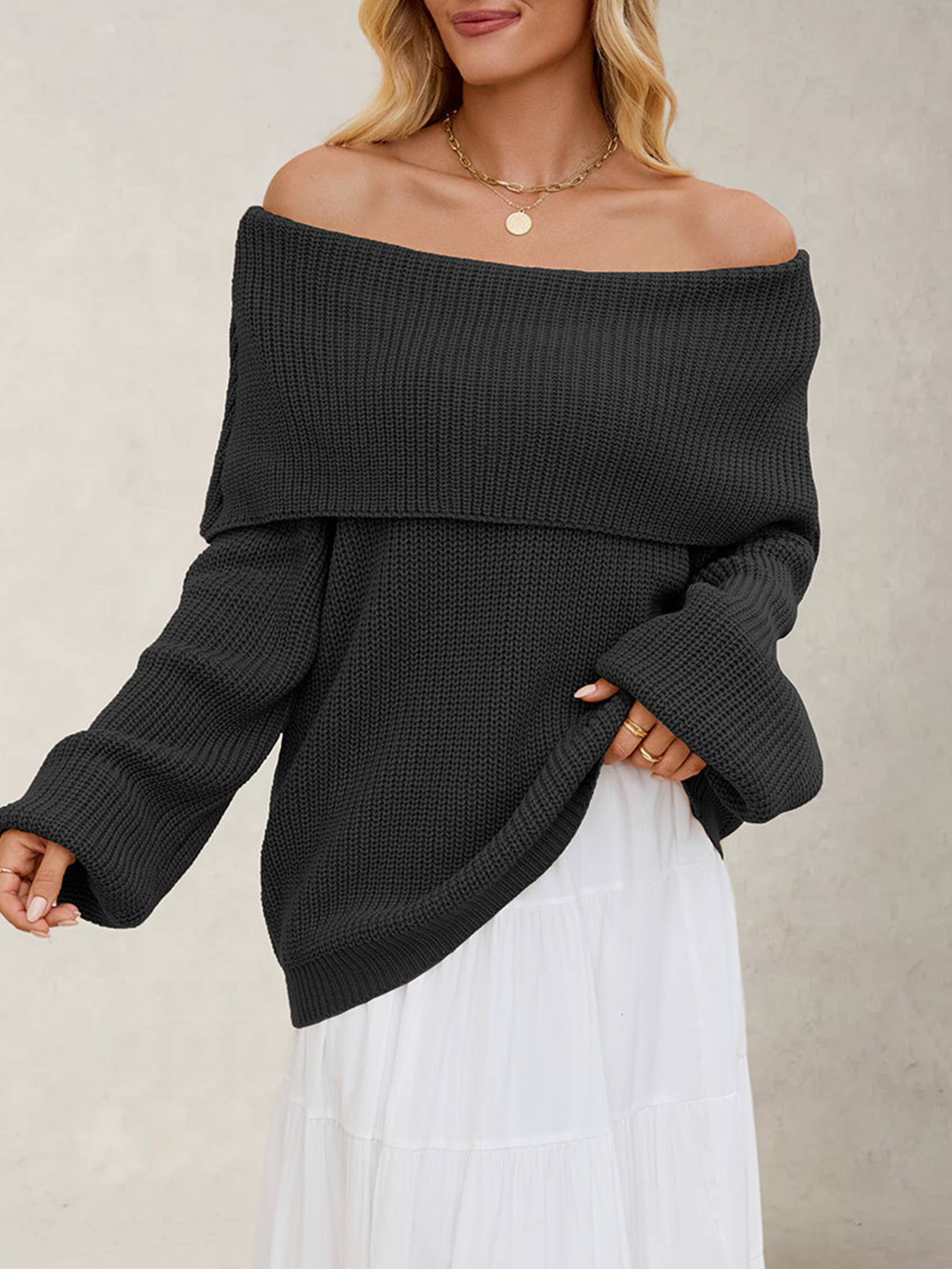 Hailey Off The Shoulder Pullover Sweater