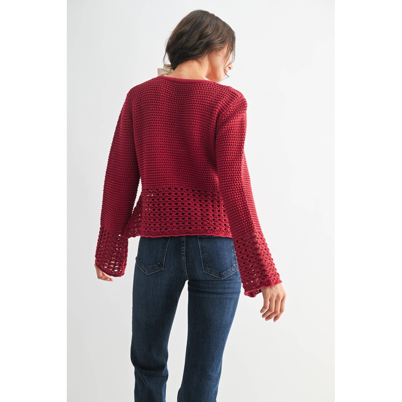Cranberry Crochet Cardigan