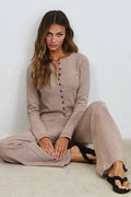 The Mocha Stripe Lounge Set