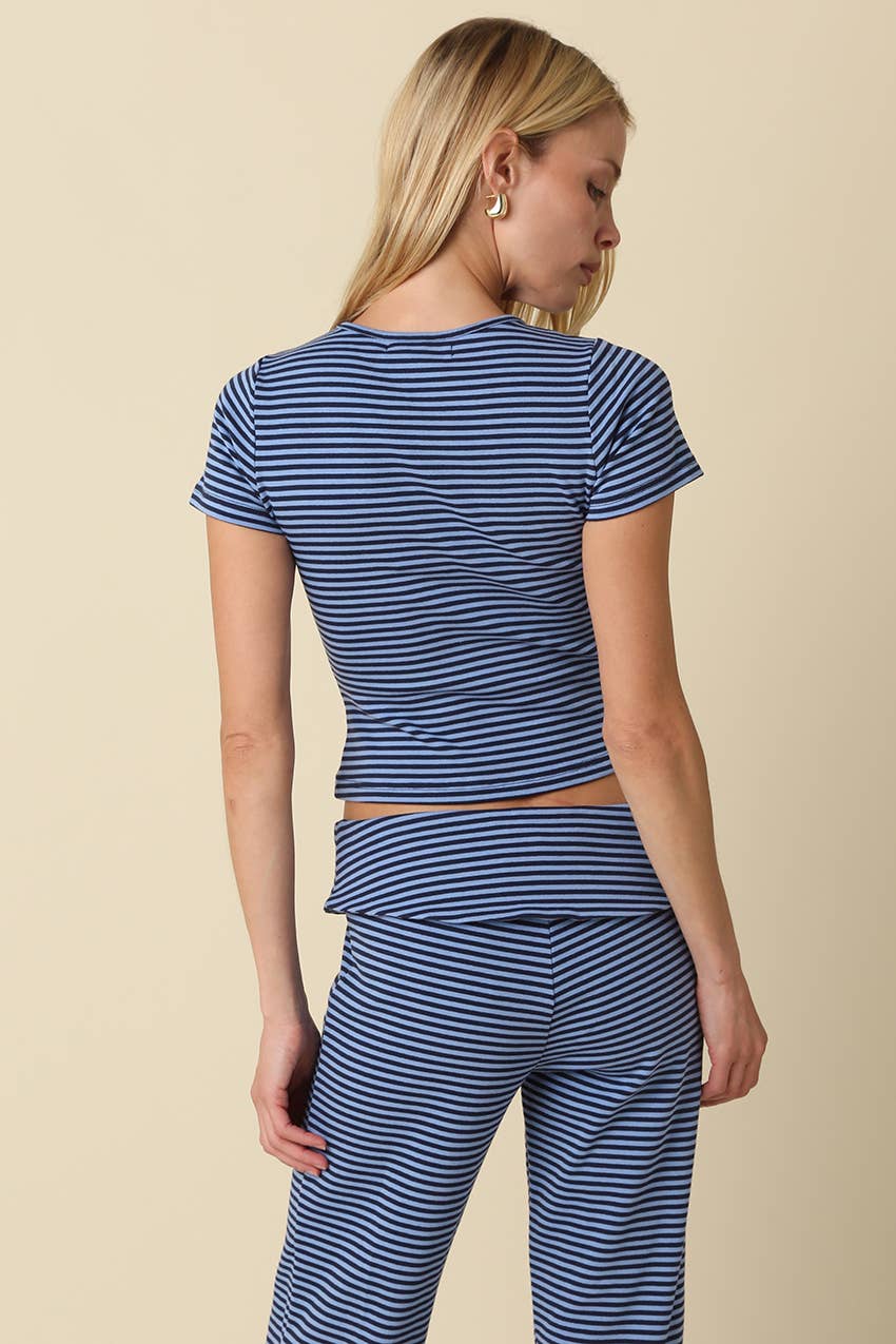 Clover Stripe Knit Pants Set