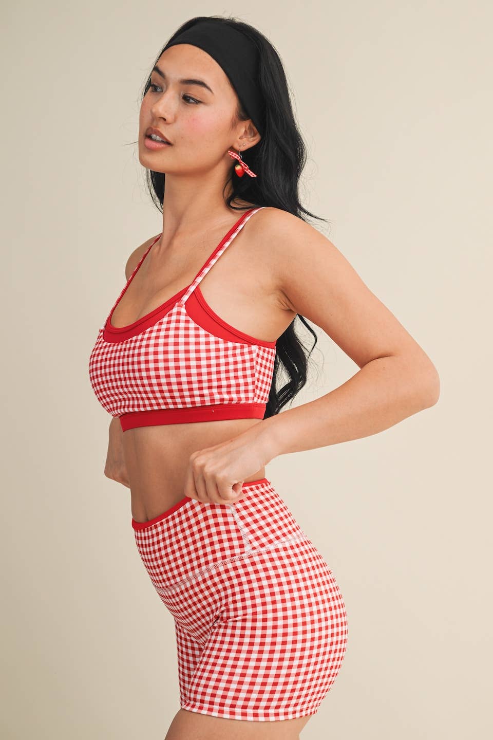Gingham Double Layered Sports Bra