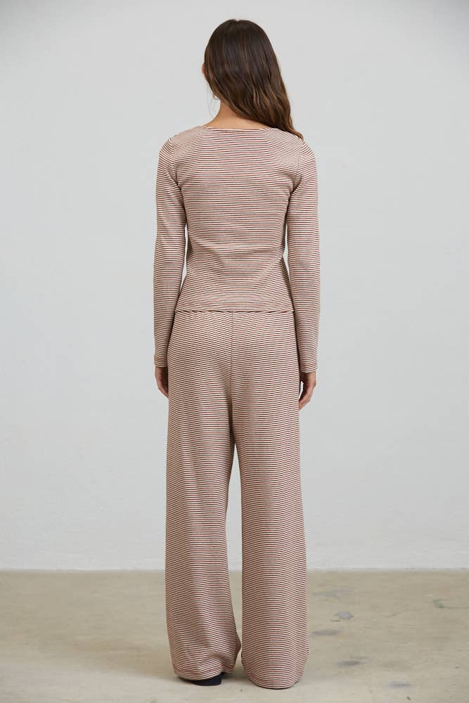 The Mocha Stripe Lounge Set