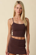 Clover Stripe Knit Skort Set