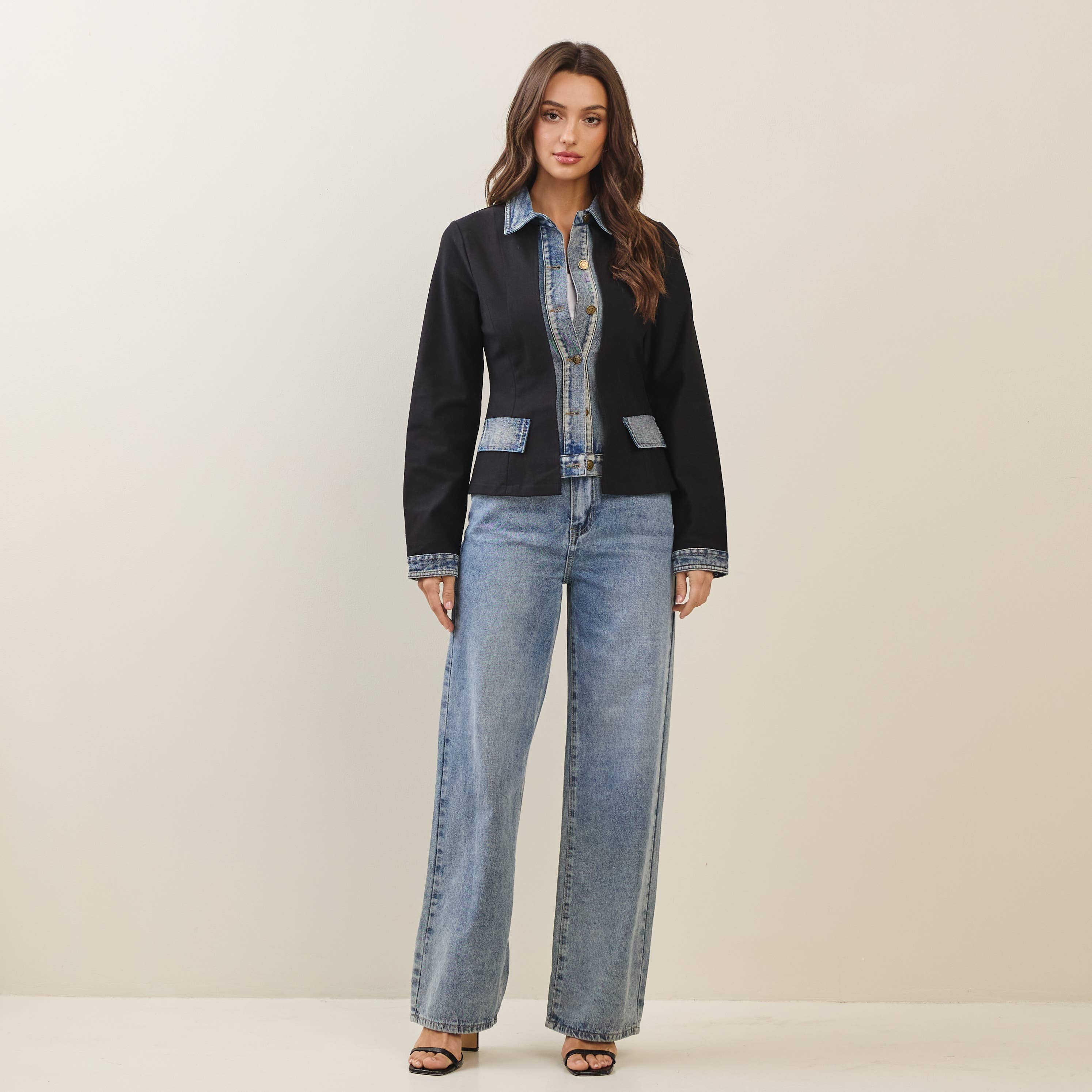 Denim Trim Blazer