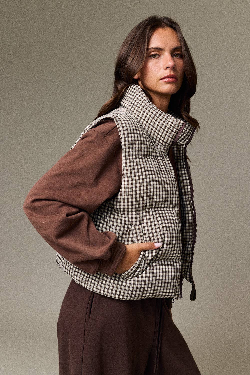 Lennox Check Puffer Vest