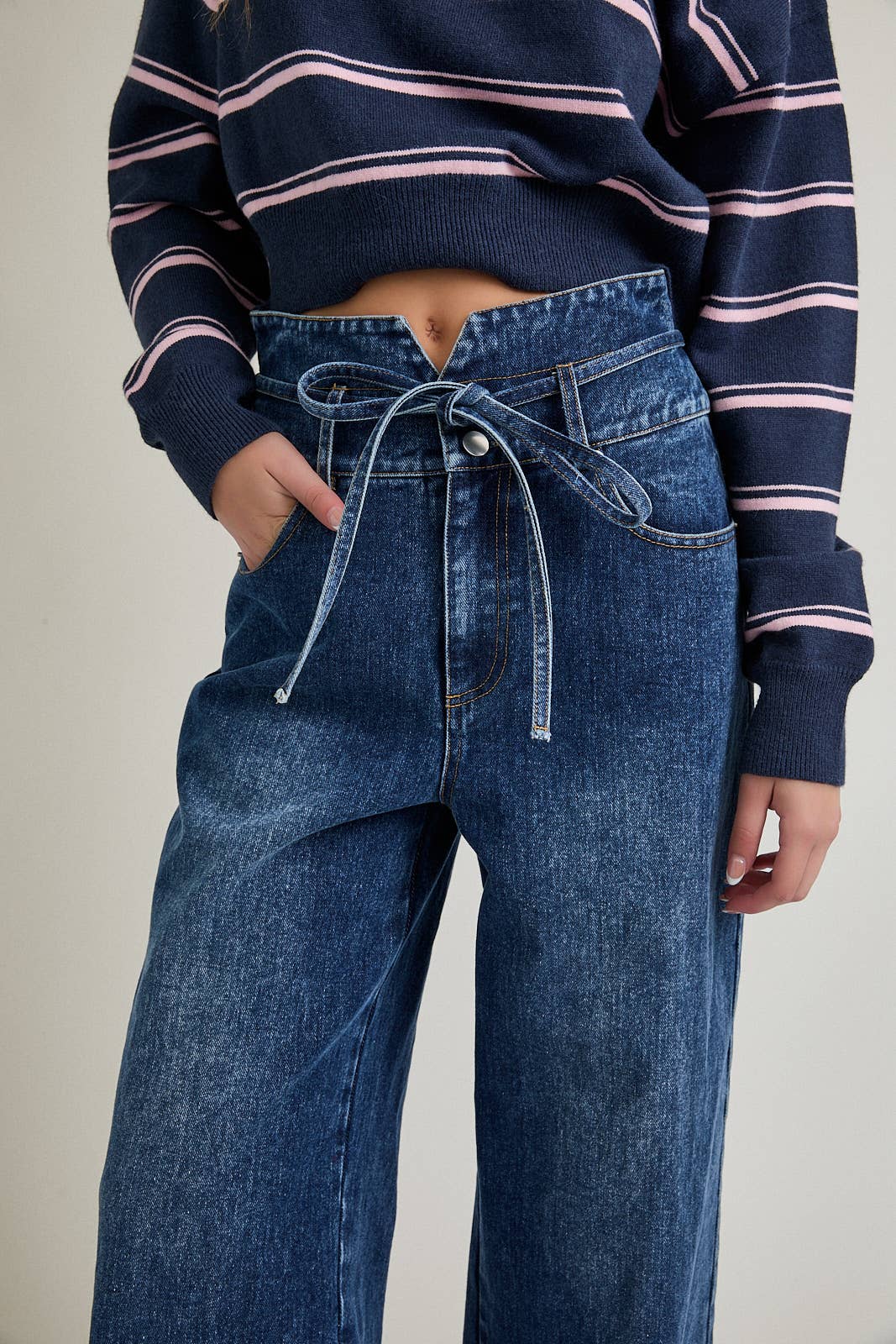 Harper High Rise Tie-Waist Jeans