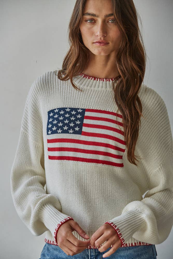 American Flag Knit Crewneck